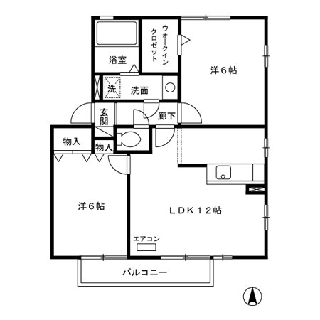 本庄市日の出のアパートの間取り