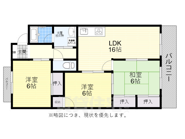 名古屋市南区鶴田のマンションの間取り