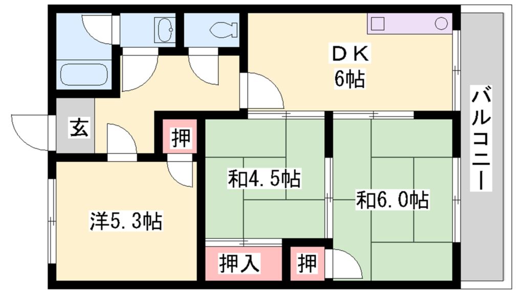 旭マンションの間取り