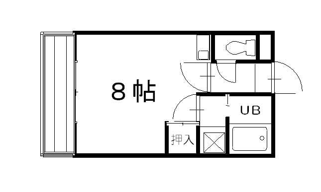 京都市北区紫野東舟岡町のアパートの間取り