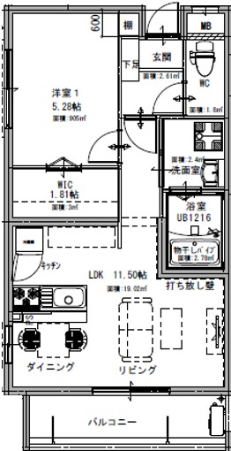 Praia Gujin(プライア宮神）の間取り