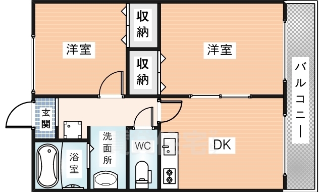 奈良市三碓のアパートの間取り