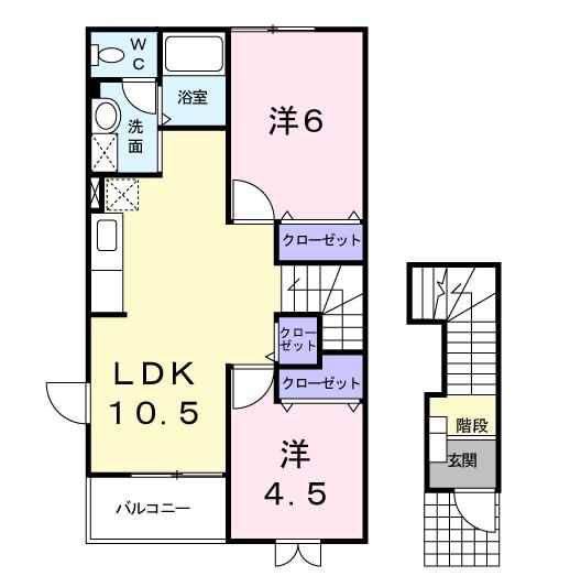 鹿児島市緑ヶ丘町のアパートの間取り