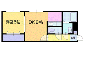 小樽市山田町のアパートの間取り