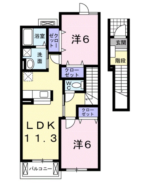 紀の川市広野のアパートの間取り