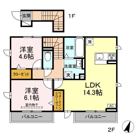 土岐市土岐津町土岐口のアパートの間取り