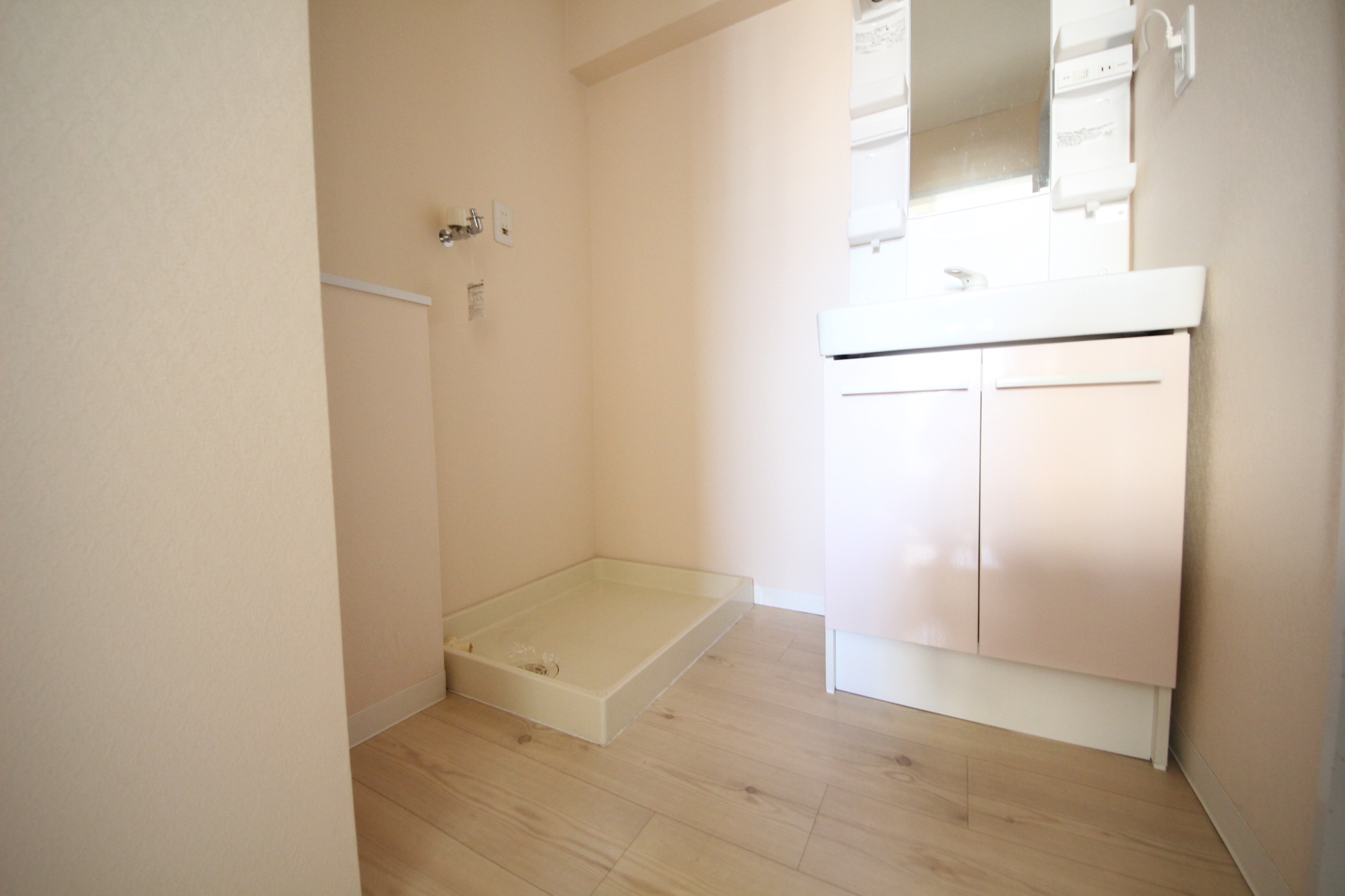 洗面設備　洗面台と洗濯機置き場