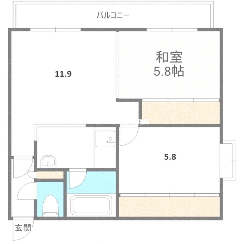 札幌市手稲区西宮の沢四条のマンションの間取り