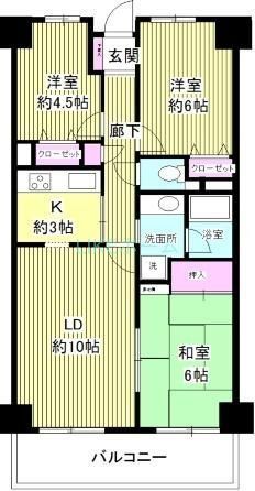 船橋市中野木のマンションの間取り