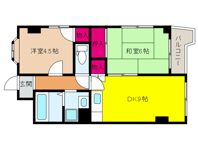 神戸市灘区徳井町のマンションの間取り