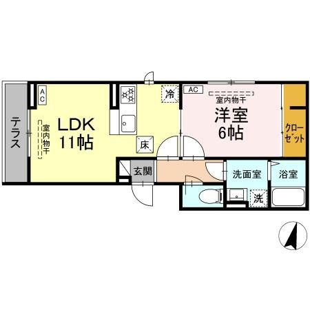 相模原市南区相南のアパートの間取り