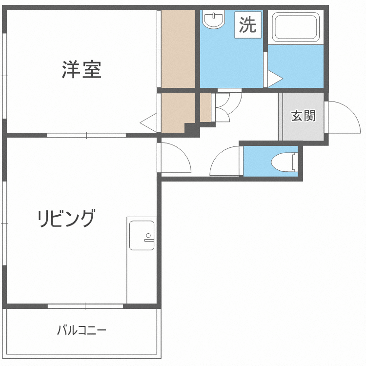 札幌市北区北六条西のマンションの間取り