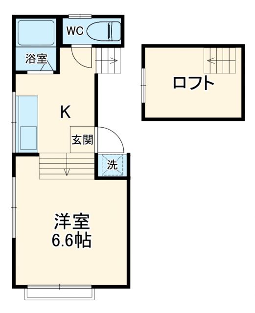 千葉市美浜区稲毛海岸のアパートの間取り