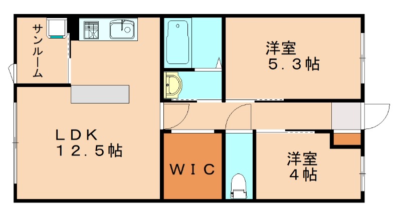 糟屋郡久山町大字久原のアパートの間取り