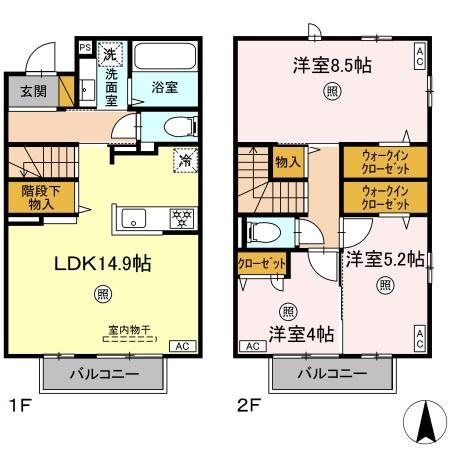 新築　鎌取駅徒歩19分　鉄骨造2階建　ZEH-Mの間取り