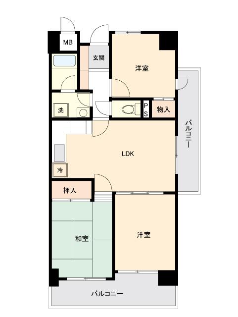 市川市南行徳のマンションの間取り