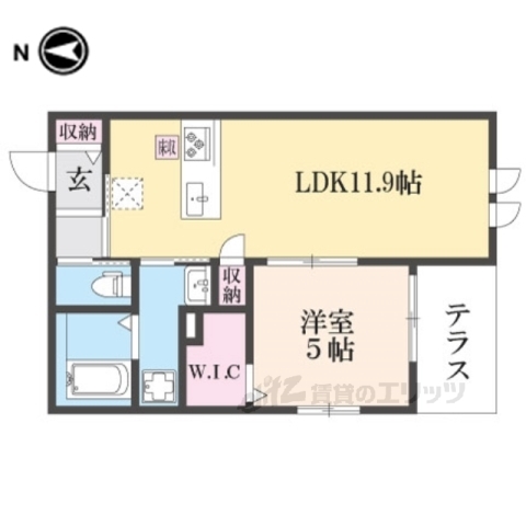 京都市右京区嵯峨天龍寺今堀町のマンションの間取り