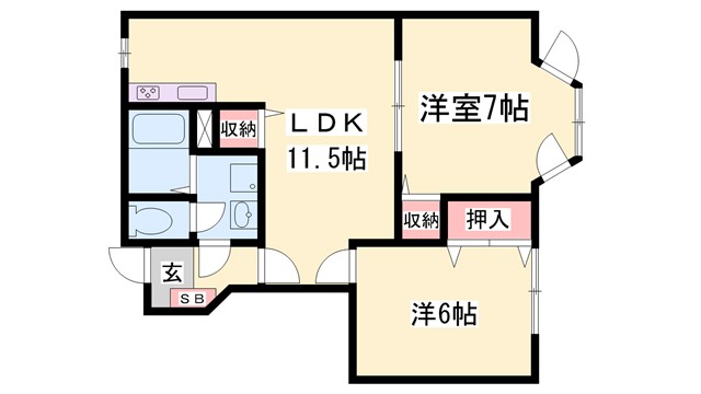 ハックベリーS　Bの間取り