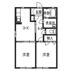 シャーメゾン六分一Aの間取り