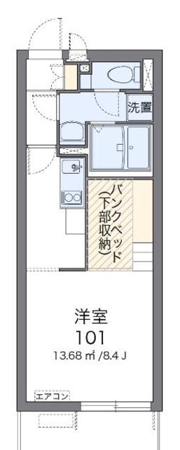 伊勢原市東成瀬のマンションの間取り