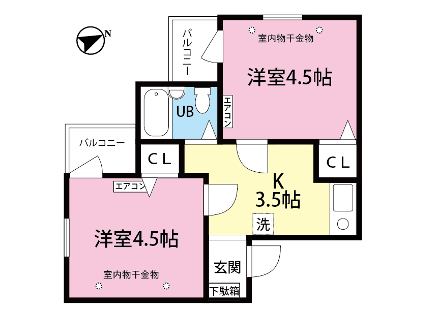 ミングルAP.栗谷一番館の間取り