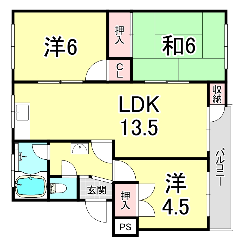 神陵台東住宅46号棟の間取り写真