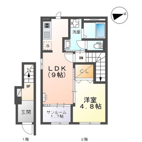 富山市神通本町新築アパートの間取り