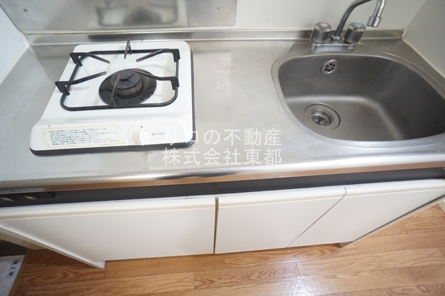 キッチン　１口ガスコンロ設置済！お引越し後すぐにお料理できます☆