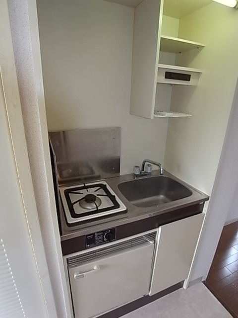 キッチン　単身物件では嬉しいガスキッチン