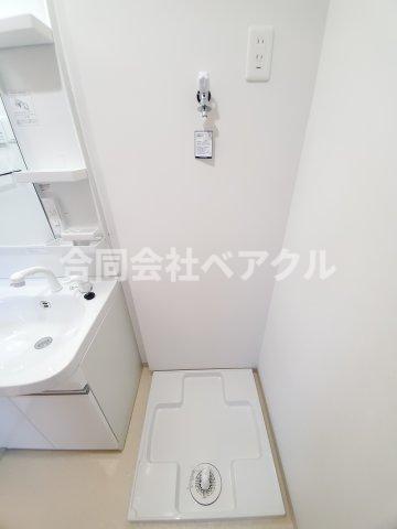 洗面設備　スペースが確保できる洗面所です