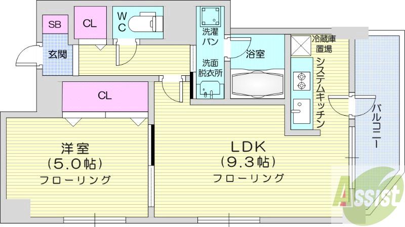 地下鉄南北線 中島公園駅 徒歩7分 11階建 築20年の間取り写真