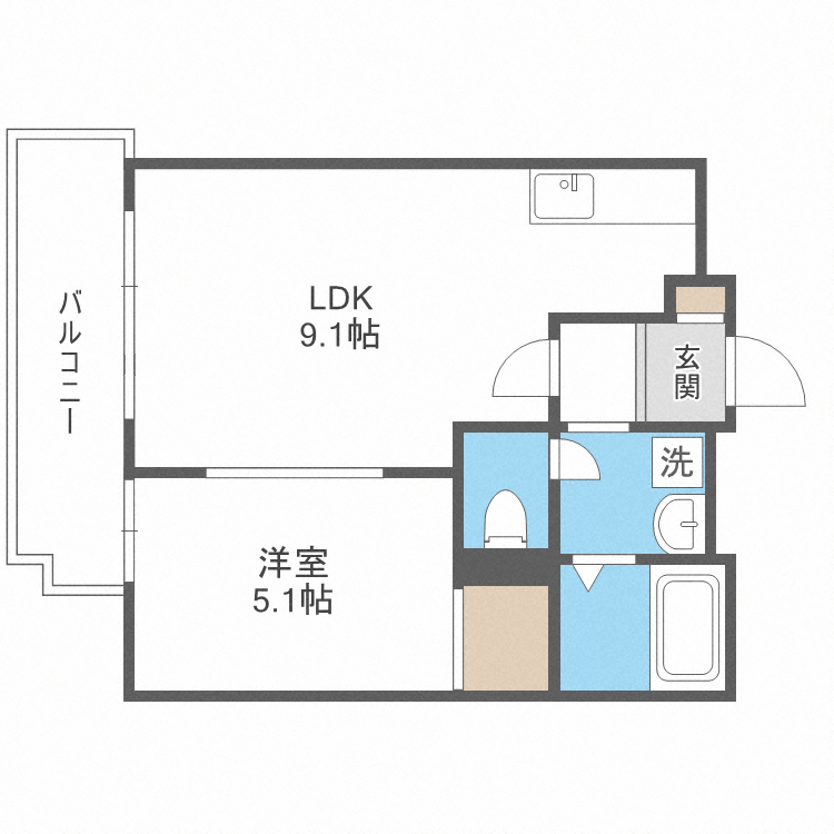 地下鉄東西線 南郷１８丁目駅 徒歩4分 8階建 築27年の間取り写真