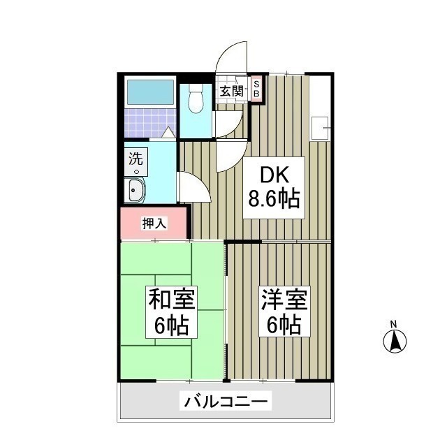 東武伊勢崎線 新伊勢崎駅 徒歩17分 4階建 築36年の間取り写真