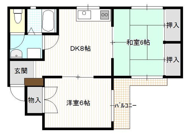 広島市安佐南区西原のマンションの間取り