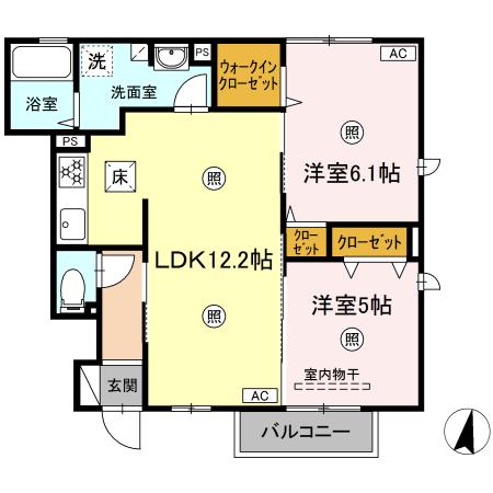 米子市皆生のアパートの間取り