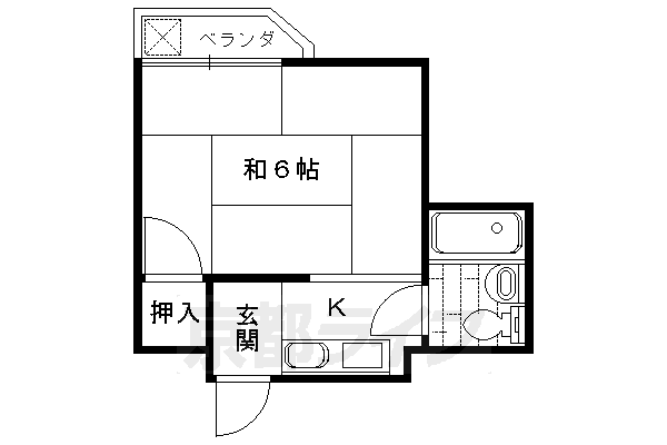 京都市右京区梅津上田町のマンションの間取り