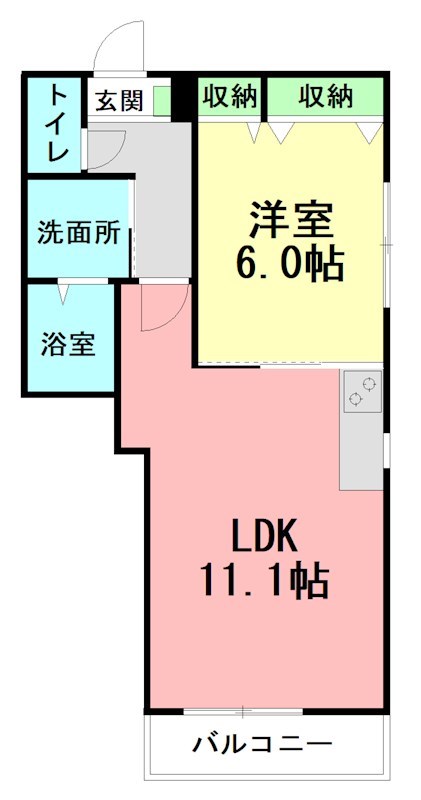 小田原市久野のアパートの間取り