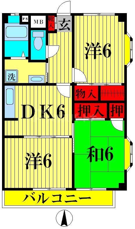 足立区辰沼のマンションの間取り