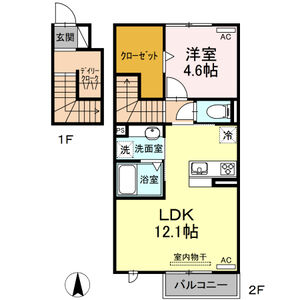 豊橋 ウエスト1　Aの間取り