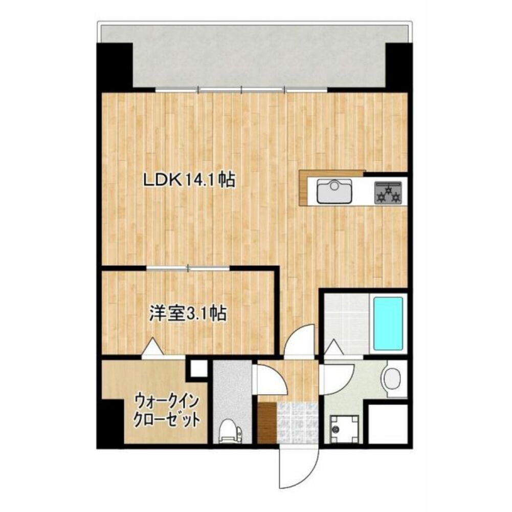 熊本市中央区京町本丁のマンションの間取り