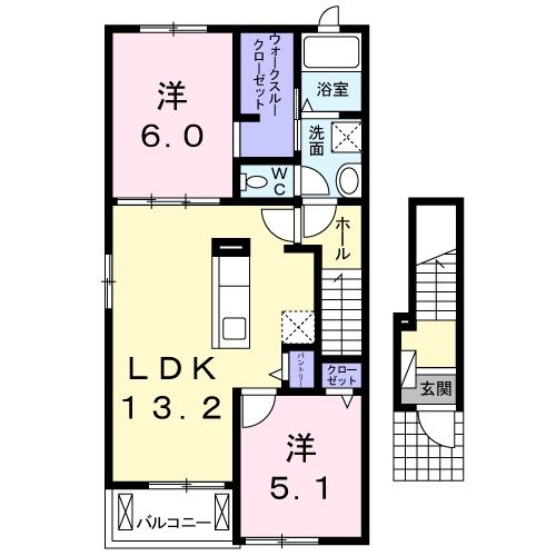 リブフラットＢの間取り