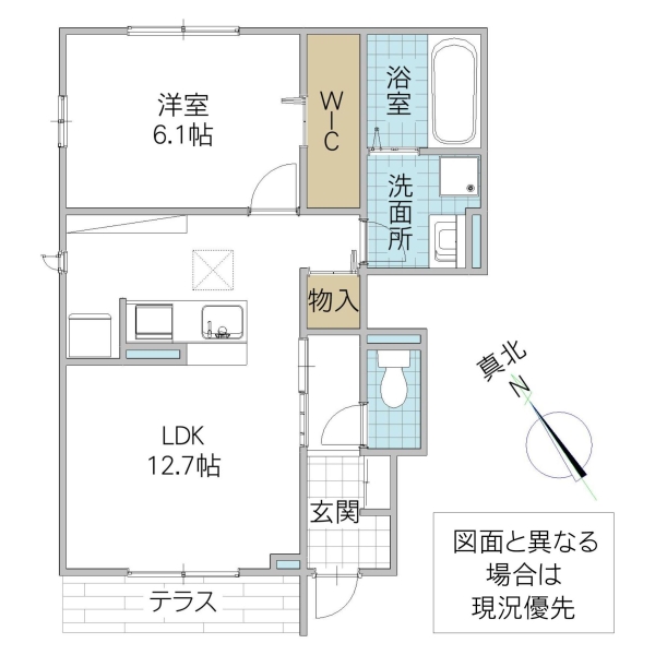 水戸市曙町のアパートの間取り