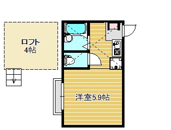 川崎市中原区市ノ坪のアパートの間取り