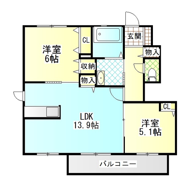 シャーメゾン土居Ｂ棟の間取り