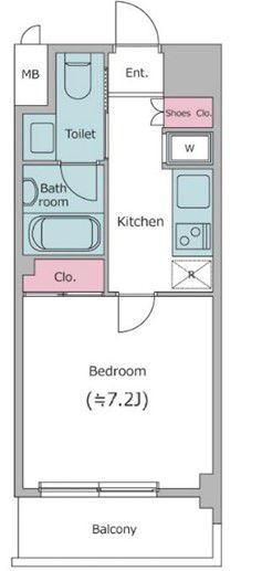 【目黒区中目黒のマンションの間取り】