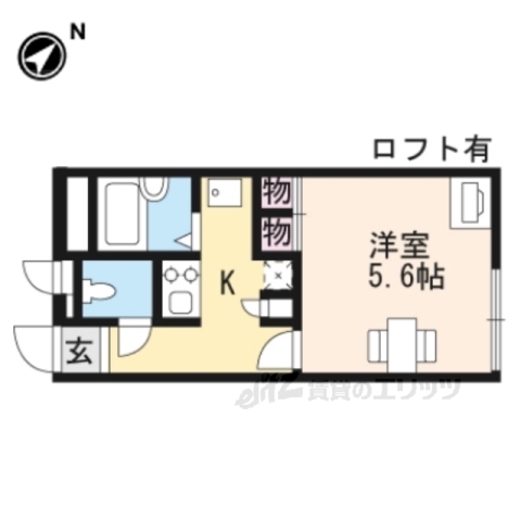 甲賀市甲南町寺庄のアパートの間取り