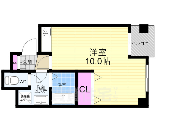 京都市右京区西京極豆田町のマンションの間取り