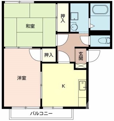 堺市中区福田のアパートの間取り