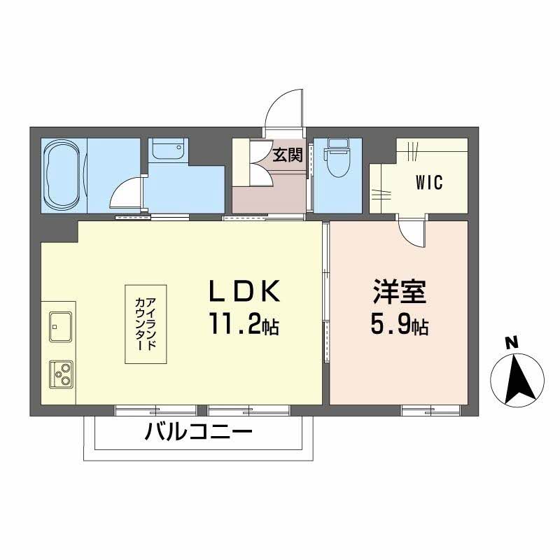 高知市知寄町のアパートの間取り