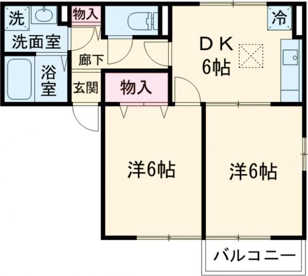 阿賀野市学校町のアパートの間取り